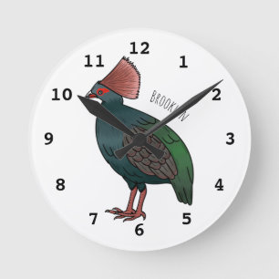 Cartoon-Abbildung eines gezapften Partridge-Vogels Runde Wanduhr