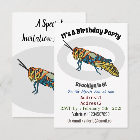 Cartoon-Abbildung Einladung (Vorne/Hinten)