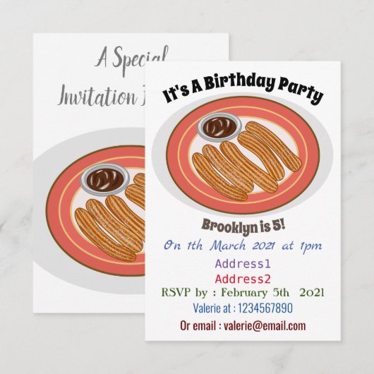 Cartoon-Abbildung Einladung (Vorne/Hinten)