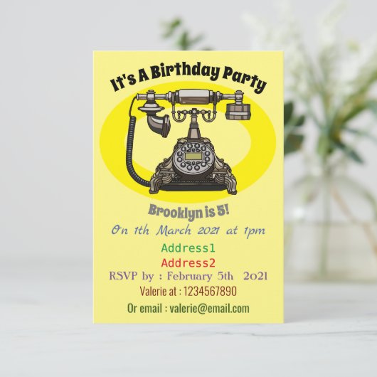 Cartoon-Abbildung Einladung (Stehend Vorderseite)