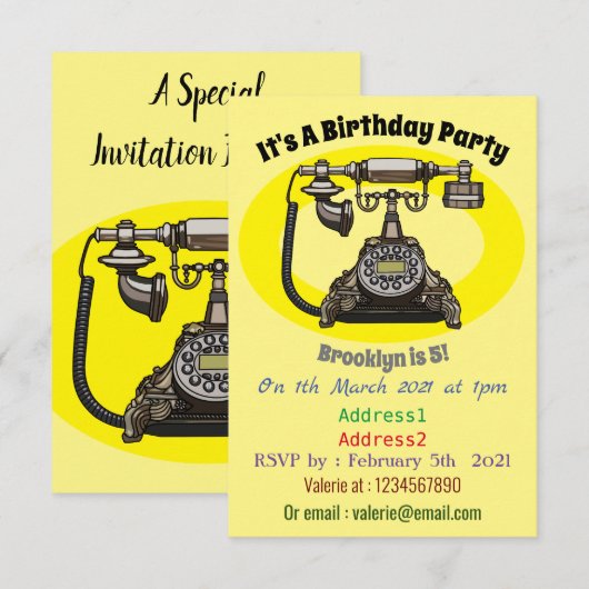 Cartoon-Abbildung Einladung (Vorne/Hinten)