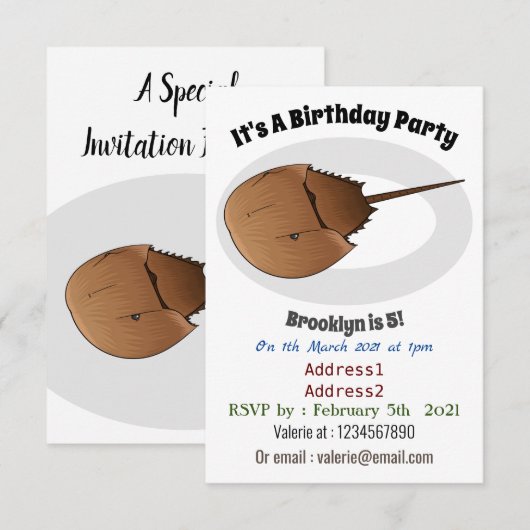 Cartoon-Abbildung Einladung (Vorne/Hinten)