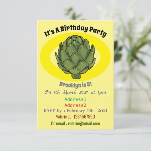 Cartoon-Abbildung Einladung (Stehend Vorderseite)