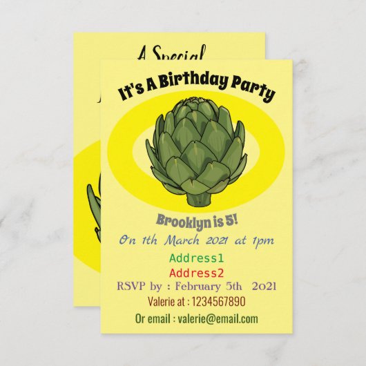 Cartoon-Abbildung Einladung (Vorne/Hinten)