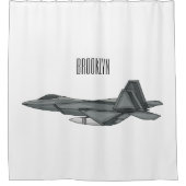 Cartoon-Abbildung für Kampfflugzeuge Duschvorhang (Vorderseite)