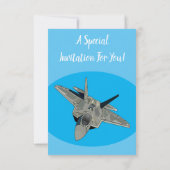 Cartoon-Abbildung für Kampfflugzeuge Einladung (Rückseite)