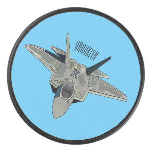 Cartoon-Abbildung für Kampfflugzeuge Eishockey Puck