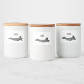 Cartoon-Abbildung für Kampfflugzeuge Lebensmitteletikett (Flaschen)