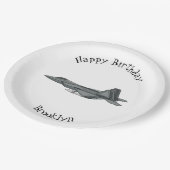 Cartoon-Abbildung für Kampfflugzeuge Pappteller (Schrägansicht)