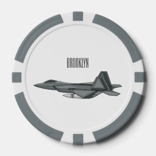Cartoon-Abbildung für Kampfflugzeuge Pokerchips