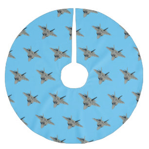 Cartoon-Abbildung für Kampfflugzeuge Polyester Weihnachtsbaumdecke