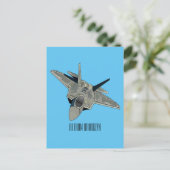 Cartoon-Abbildung für Kampfflugzeuge Postkarte (Stehend Vorderseite)