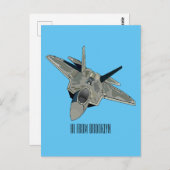 Cartoon-Abbildung für Kampfflugzeuge Postkarte (Vorne/Hinten)