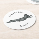 Cartoon-Abbildung für Kampfflugzeuge Runder Pappuntersetzer (Angewinkelt)