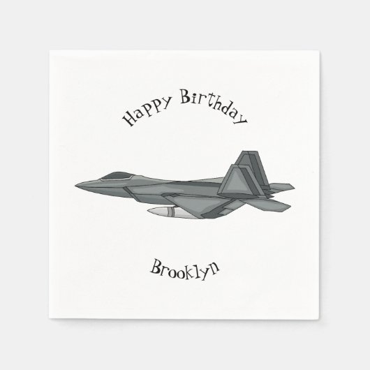Cartoon-Abbildung für Kampfflugzeuge Serviette (Vorderseite)