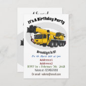 Cartoon-Abbildung für Kranwagen Einladung (Vorne/Hinten)