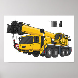 Cartoon-Abbildung für Kranwagen Poster