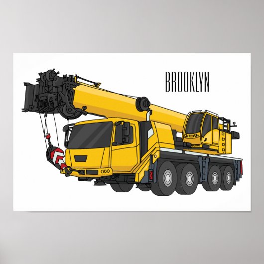 Cartoon-Abbildung für Kranwagen Poster (Vorne)