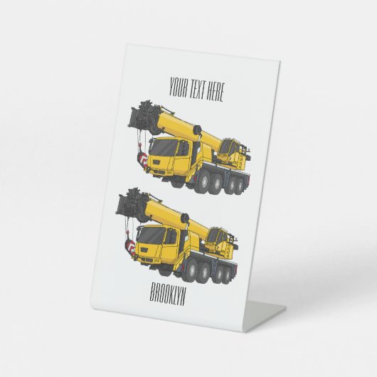 Cartoon-Abbildung für Kranwagen Sockelschild (Vorderseite)