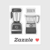 Cartoon-Abbildung für Lebensmittelprozessoren und  Aufkleber (Blatt)