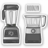 Cartoon-Abbildung für Lebensmittelprozessoren und  Aufkleber (Vorderseite)