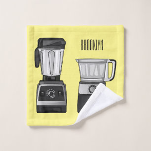 Cartoon-Abbildung für Lebensmittelprozessoren und  Badhandtuch Set