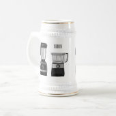 Cartoon-Abbildung für Lebensmittelprozessoren und Bierglas (Vorderseite Links)