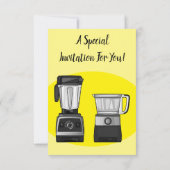 Cartoon-Abbildung für Lebensmittelprozessoren und  Einladung (Rückseite)