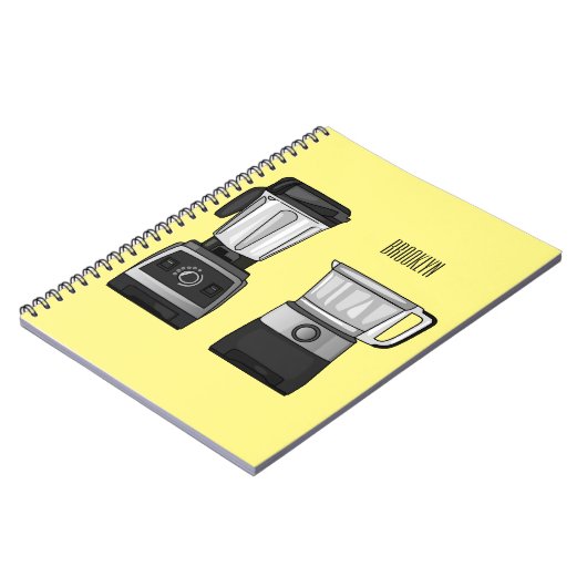 Cartoon-Abbildung für Lebensmittelprozessoren und Notizblock (Linke Seite)