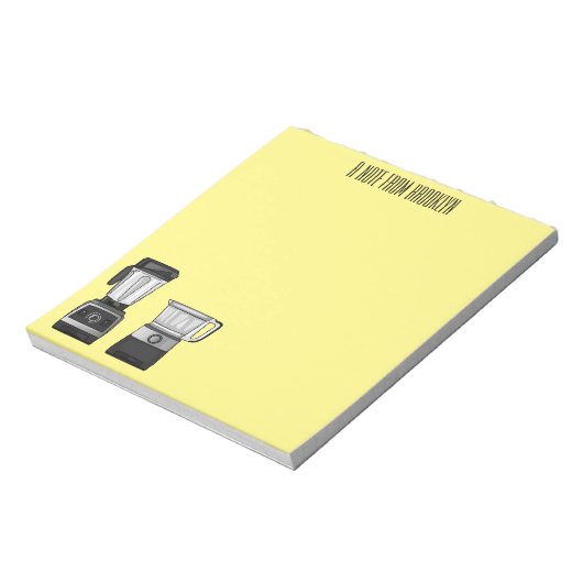 Cartoon-Abbildung für Lebensmittelprozessoren und Notizblock (Rotiert)