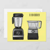 Cartoon-Abbildung für Lebensmittelprozessoren und  Postkarte (Vorne/Hinten)