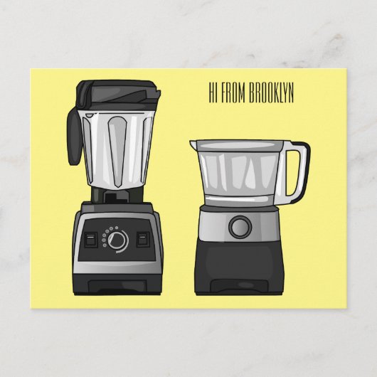 Cartoon-Abbildung für Lebensmittelprozessoren und  Postkarte (Vorderseite)