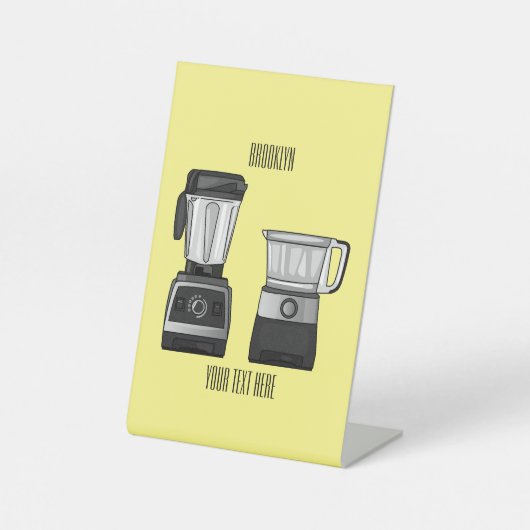 Cartoon-Abbildung für Lebensmittelprozessoren und  Sockelschild (Vorderseite)