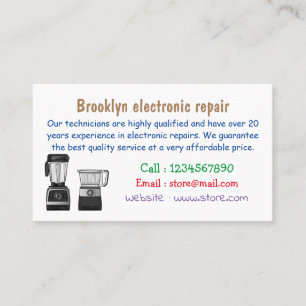 Cartoon-Abbildung für Lebensmittelprozessoren und Visitenkarte