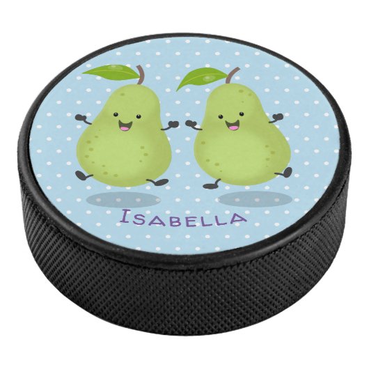 Cartoon-Abbildung für niedliches Birnpaar Eishockey Puck (3/4)