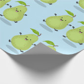 Cartoon-Abbildung für niedliches Birnpaar Geschenkpapier (Ecke)