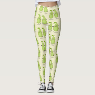 Cartoon-Abbildung für niedliches Birnpaar Leggings