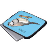 Cartoon-Abbildung mit Doppelbarsch Laptopschutzhülle (Vorne Knopf)