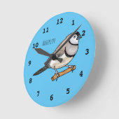 Cartoon-Abbildung mit Doppelbarsch Runde Wanduhr (Winkel)