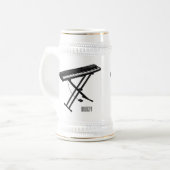 Cartoon-Abbildung mit Tastatur Bierglas (Vorderseite Links)