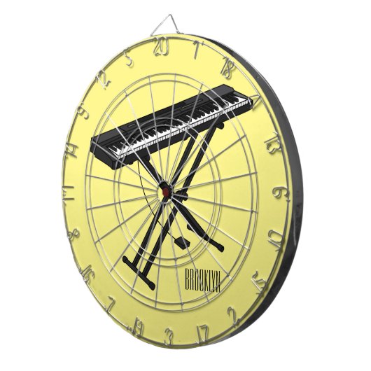 Cartoon-Abbildung mit Tastatur Dartscheibe (Vorderseite rechts)