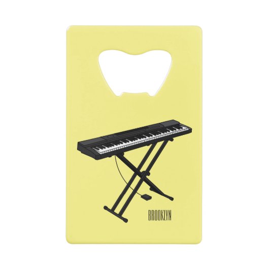 Cartoon-Abbildung mit Tastatur Geldbeutel Flaschenöffner (Vorderseite)