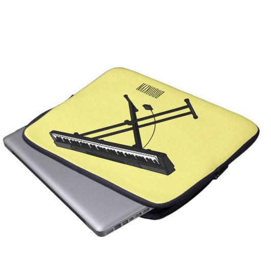 Cartoon-Abbildung mit Tastatur Laptopschutzhülle (Vorne Knopf)