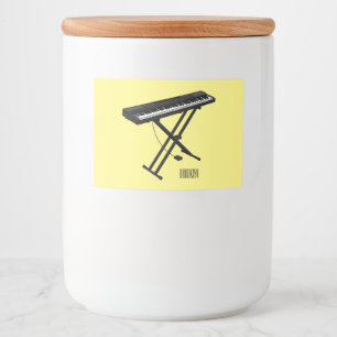 Cartoon-Abbildung mit Tastatur Lebensmitteletikett