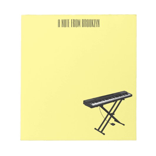 Cartoon-Abbildung mit Tastatur Notizblock (Vorderseite)