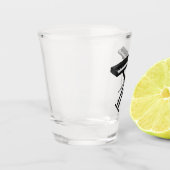 Cartoon-Abbildung mit Tastatur Schnapsglas (Links)