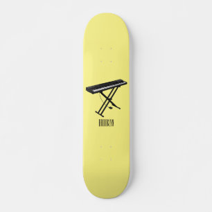 Cartoon-Abbildung mit Tastatur Skateboard