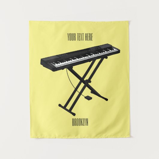 Cartoon-Abbildung mit Tastatur Wandteppich (Vorderseite)