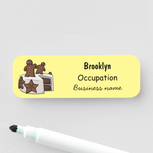 Cartoon-Abbildung Namensschild (Beispiel)