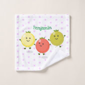 Cartoon-Abbildung niedlicher Kirschtomaten Badhandtuch Set (Waschlappen)